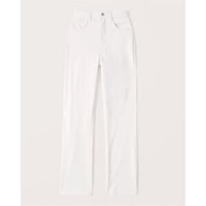 Abercrombie & Fitch Vegan Leather 90s Straight Pants - 25S - White